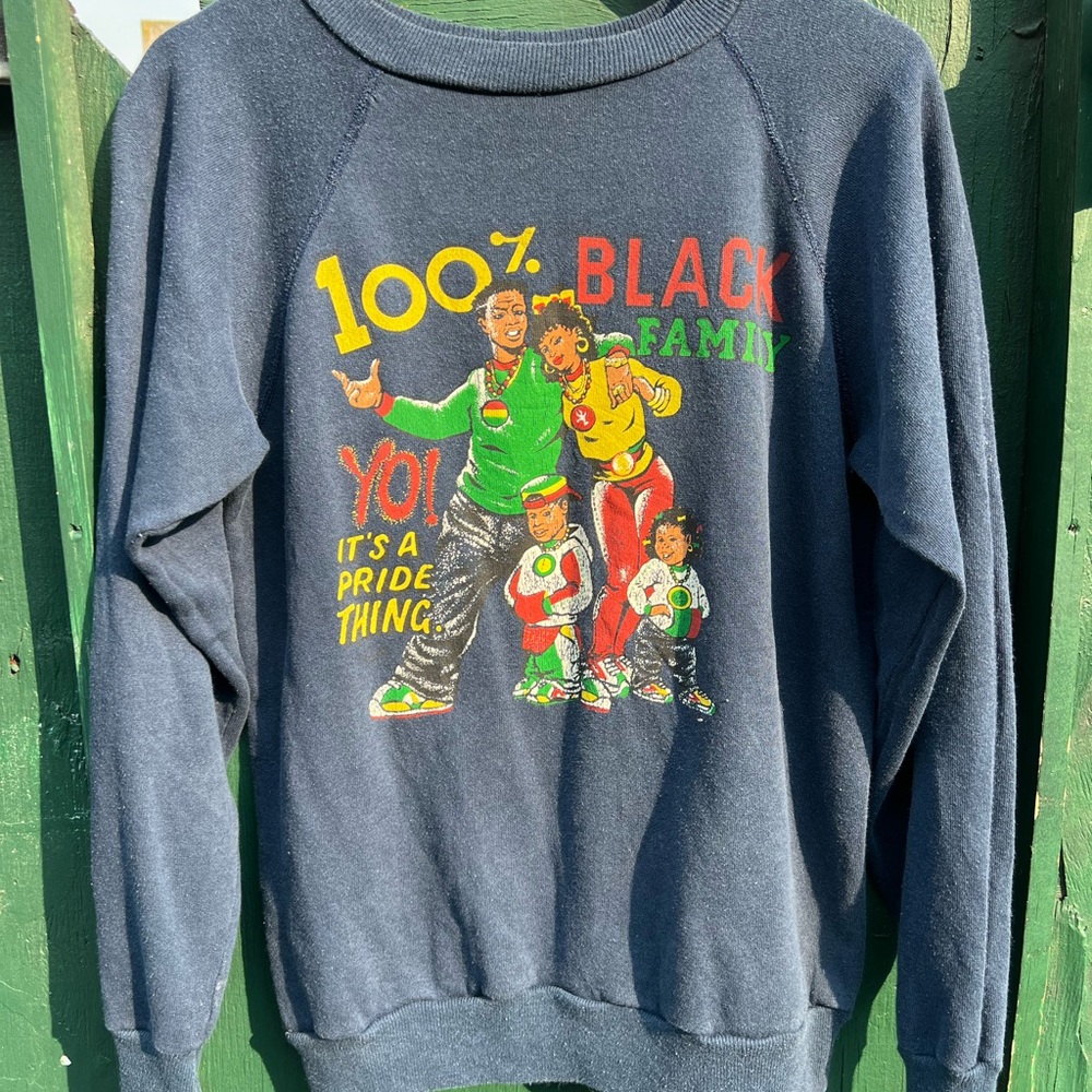 Vintage America Navy Family Graphic Women's Sweater